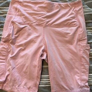 Women's Pink High-Waisted Biking Shorts